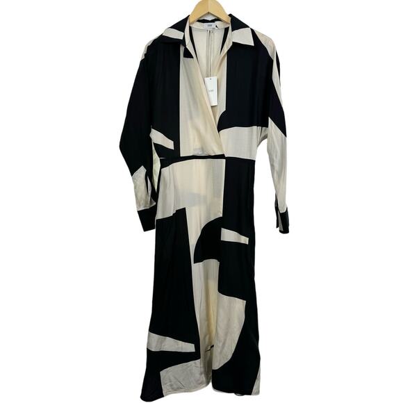 CLOSED Viscose and Silk Shirt Collar Faux Wrap Graphical Midi Size S NWT $655 - Picture 7 of 13